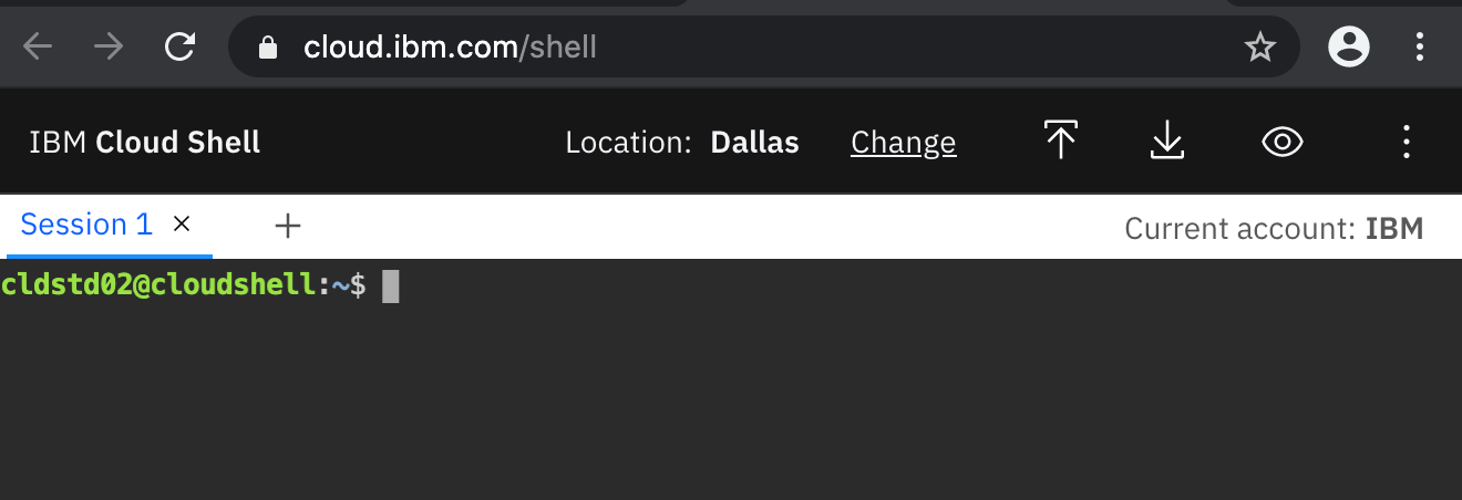 ibm cloud shell prompt