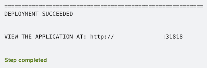 Deployment succeeded