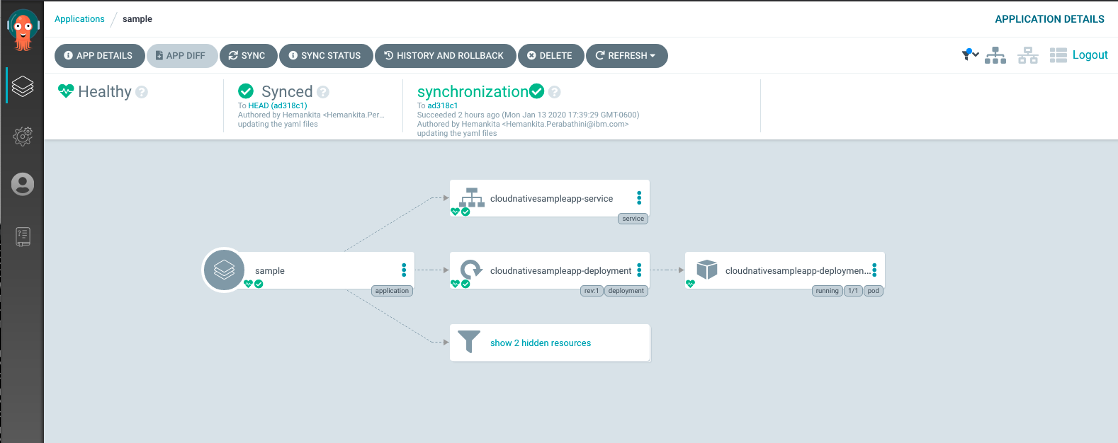 sample app deployed