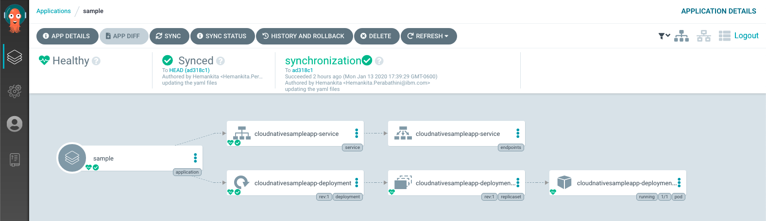 sample app full deployment